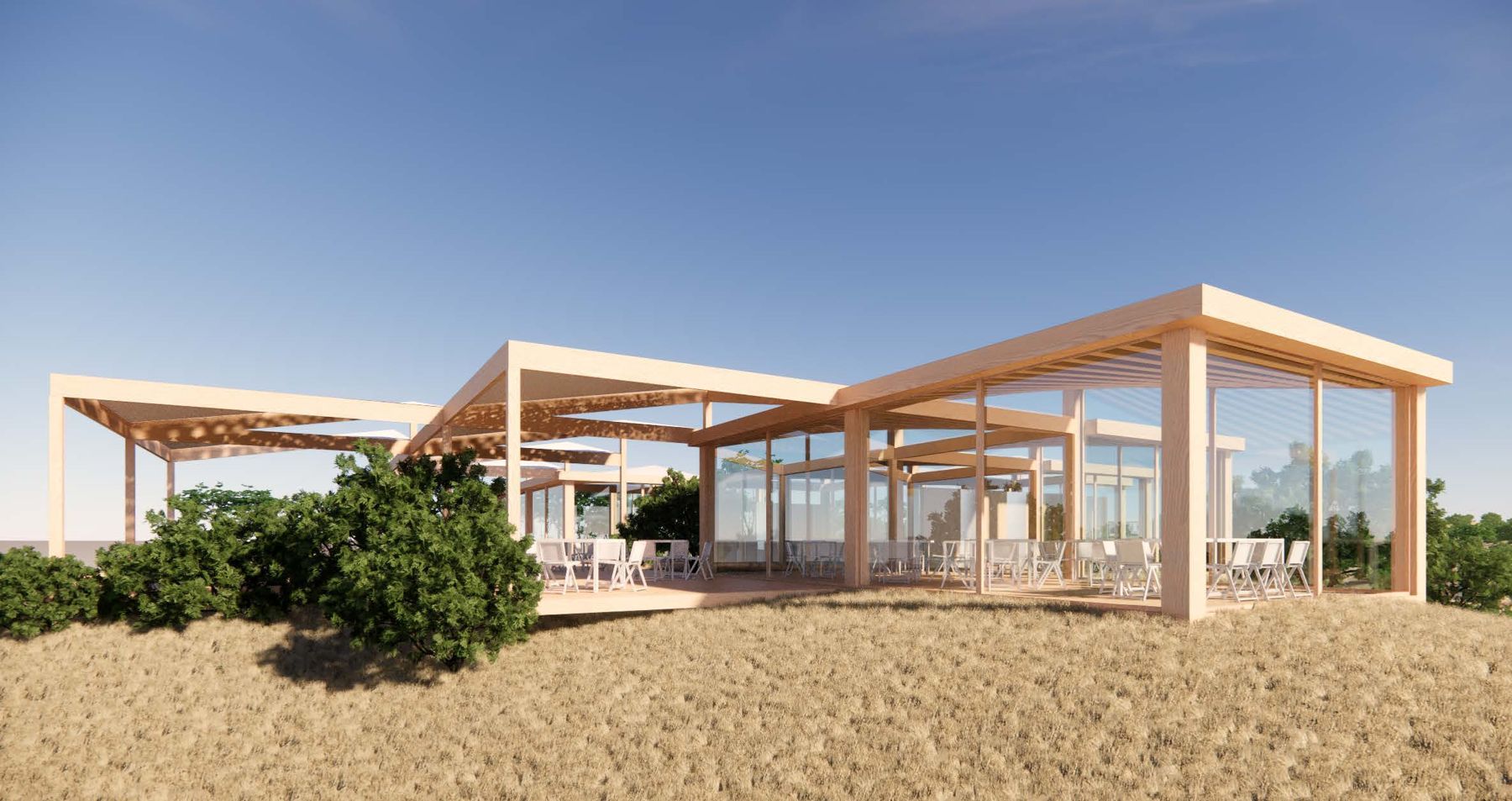 Concept render of the restaurant pavilion terrace